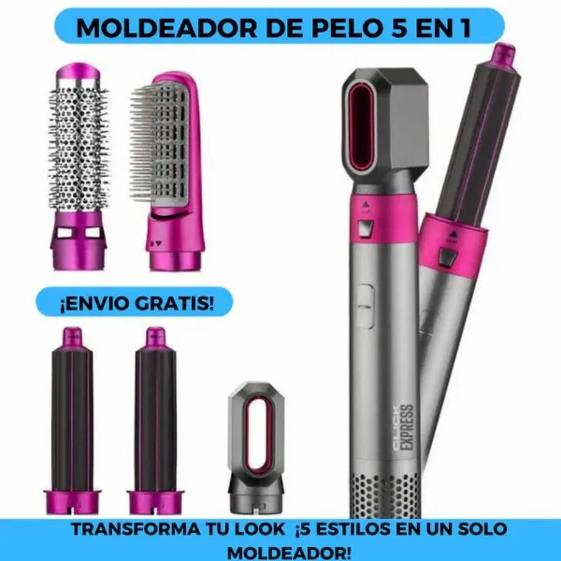 Cepillo Alisador 5 en 1 - Seca, Peina y cuida el Cabello 50%Descuento