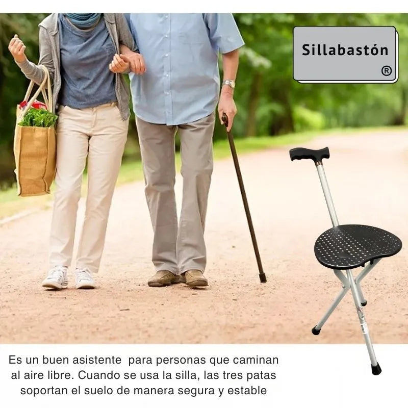 SillaBastón® plegable 3 en 1 + envío gratis y 50% de descuento