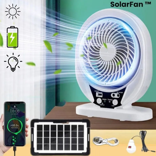 SolarFan ™ - Ventilador Solar + Iluminación + Powerbank Descuento 40%