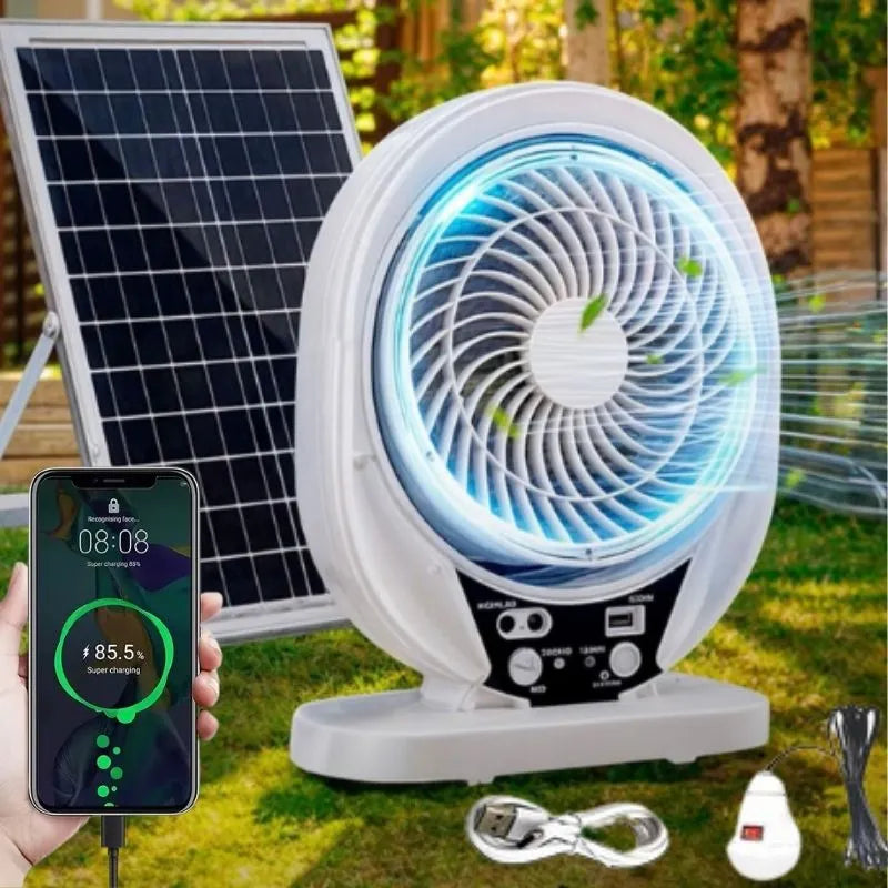 SolarFan ™ - Ventilador Solar + Iluminación + Powerbank Descuento 40%