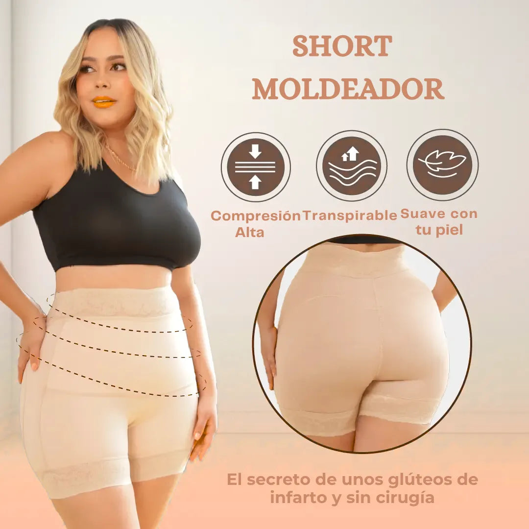Short Tiro Alto Chupa Panza y levanta kola AbdomenSleekFit® -50% descuento