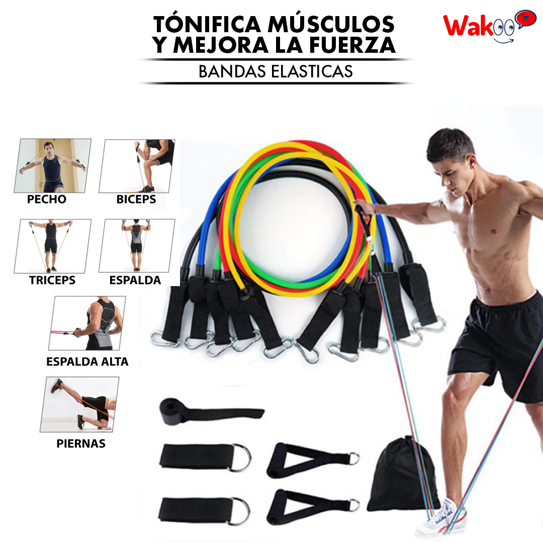 Gimnasio en Casa con Set de Bandas Tubulares | Fitness