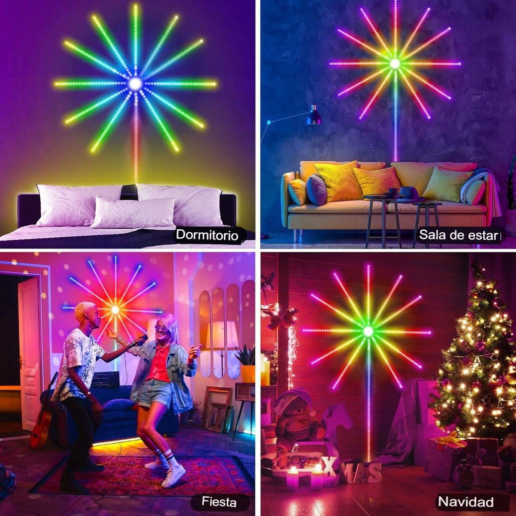 Luces Inteligentes con Sensor de Sonido - Efecto Fuegos Artificiales R