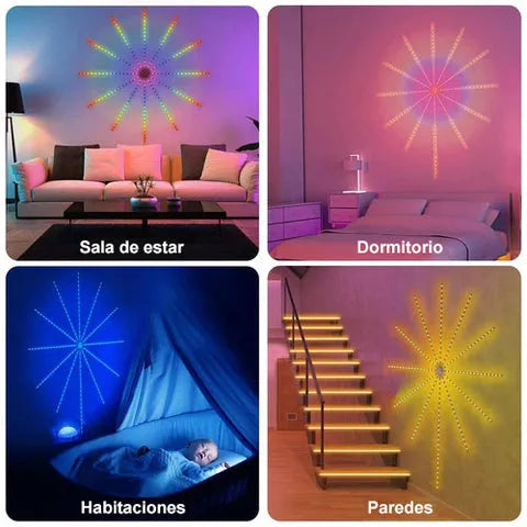 Luces Inteligentes con Sensor de Sonido - Efecto Fuegos Artificiales R