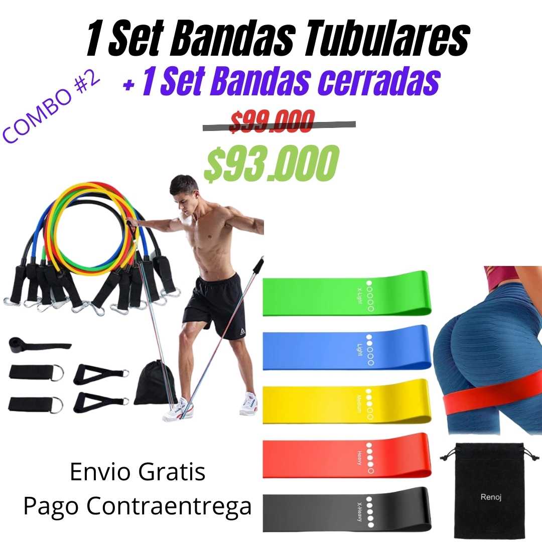 Gimnasio en Casa con Set de Bandas Tubulares | Fitness