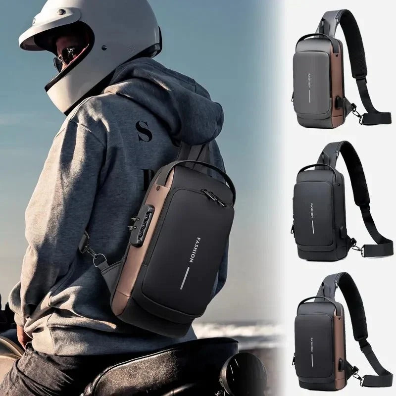 Bolso Cruzado Antirrobo Impermeable Con puerto Usb