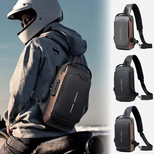 Bolso Cruzado Antirrobo Impermeable Con puerto Usb