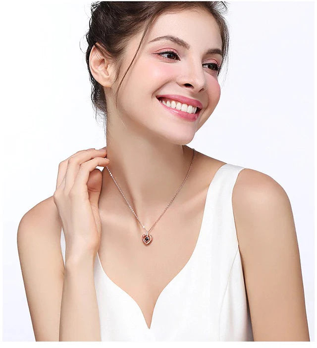 Collar Te Amo 100 Idiomas Baño Oro 18K+ Gratis envío + caja Regalo