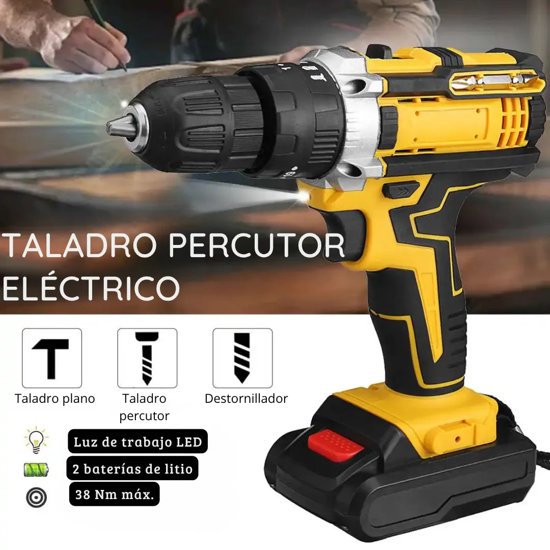 Taladro Inalambrico + Gratis 2  Baterias y Maleta