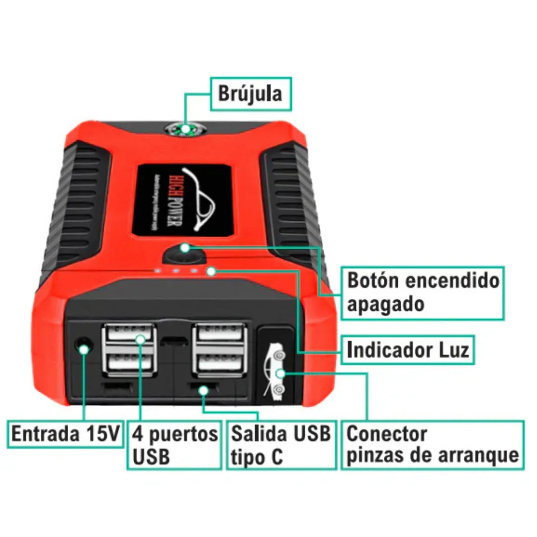 Cargador de Batería para Carros - Arrancador Portatil