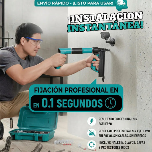 Kit de Pistola Remachadora + Clavos de Acero + caja gratis