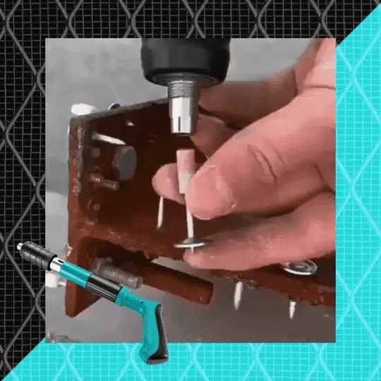 Kit de Pistola Remachadora + Clavos de Acero + caja gratis