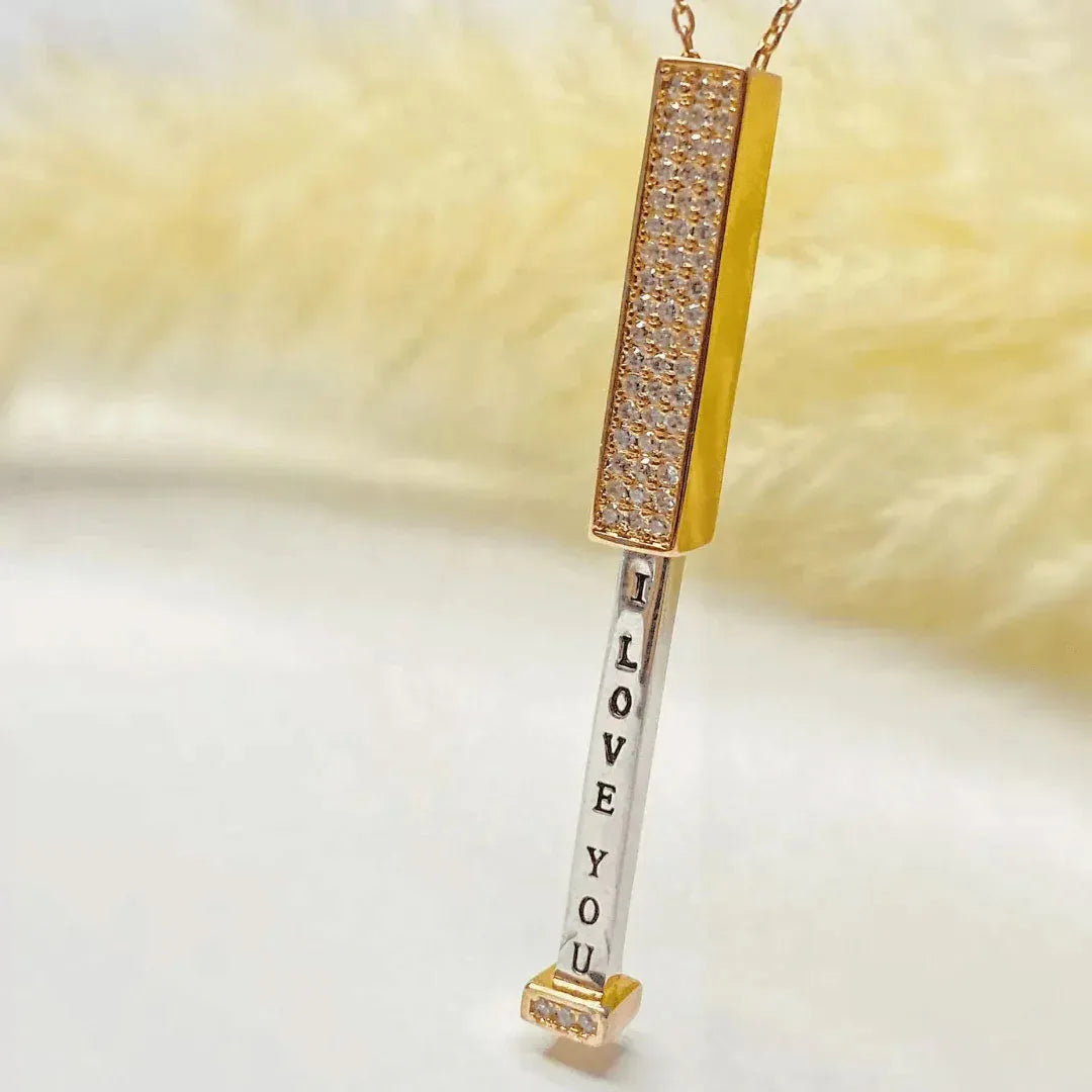 Collar Con Mensaje Te amo  Bañado en Oro 18K + envío gratis + Caja de Regalo