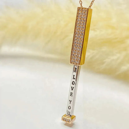 Collar Con Mensaje Te amo  Bañado en Oro 18K + envío gratis + Caja de Regalo