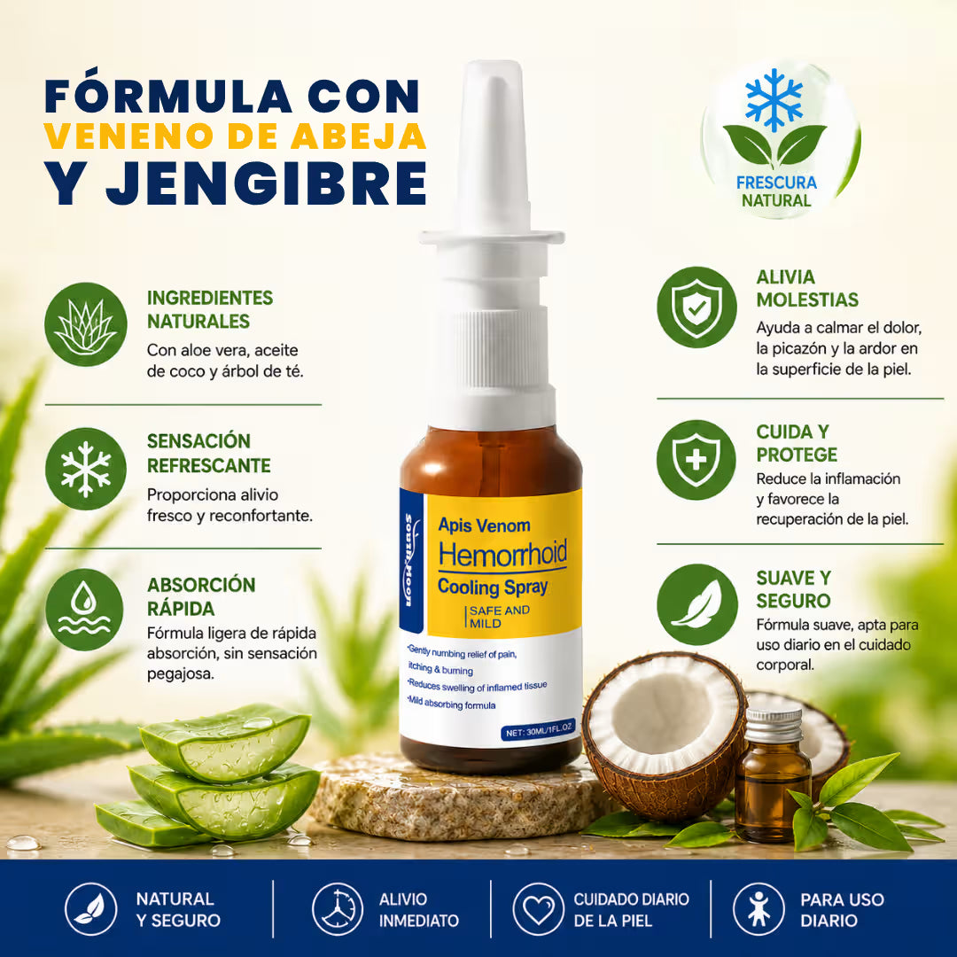 Spray para hemorroides, Efecto Calmante Inmediato Para Molestias