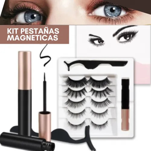 KIT DE PESTAÑAS MAGNÉTICAS + (LLÉVATE GRATIS DELINEADOR MAGNÉTICO + PINZA)