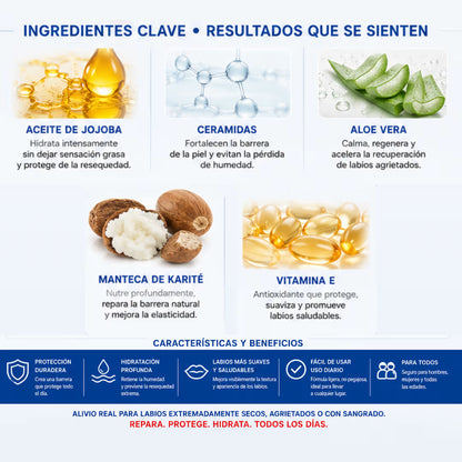 Reparación de labios secos y agrietados