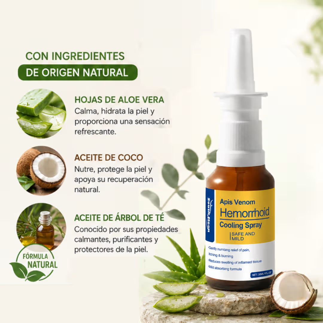 Spray para hemorroides, Efecto Calmante Inmediato Para Molestias